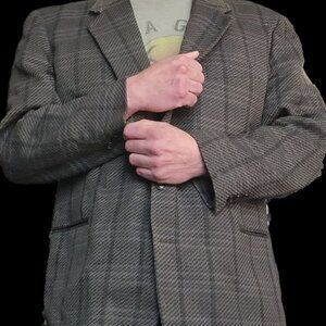 Vintage Murray Goldman Gray Plaid Blazer